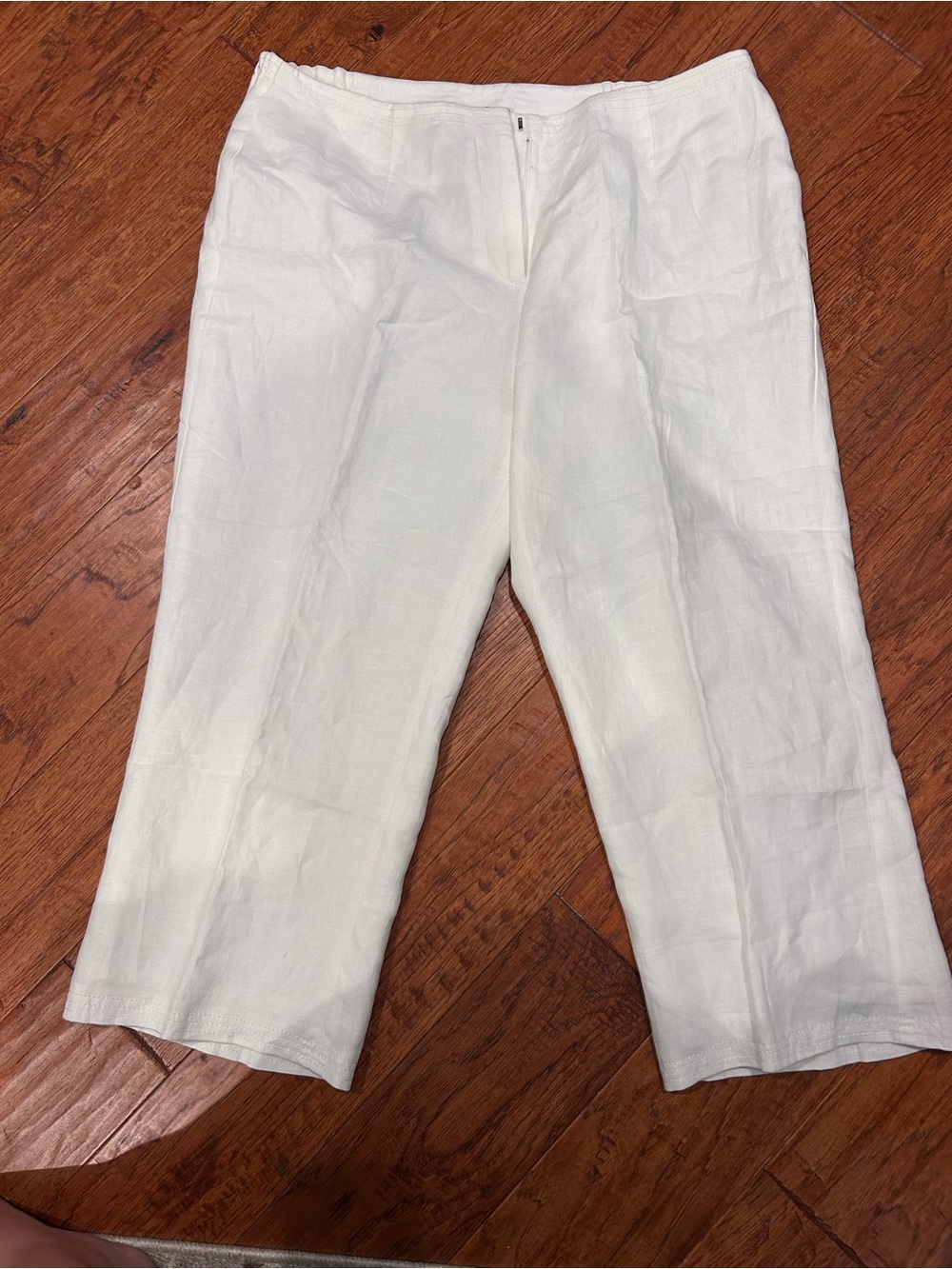 Talbots Cream Linen Capri Pants